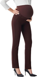 AFITNE Maternity Pants for Work Over The Belly Straight Leg Dress Slacks Strethy Pregnancy Office Casual Yoga Pants