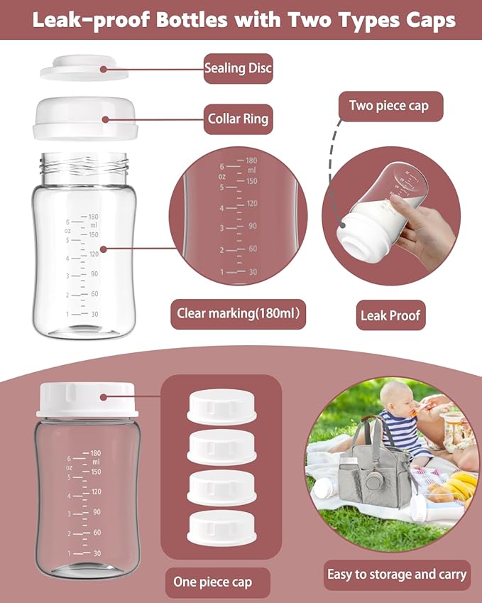4packs 18mm Full Breast Replacement Pump Parts for Spectra S1 S2 9 Plus Synergy Gold Include 13mm Flange,Valve,Backflow Protector,Tube,Bottle,Caps, Fit for Motif Luna Cimilre Ameda MYA Pump
