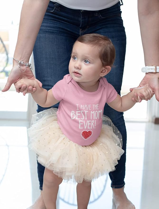 Tstars I Have the Best Mom Ever Baby Bodysuit Newborn Outfit Gift for Baby Shower or First Mother's Day