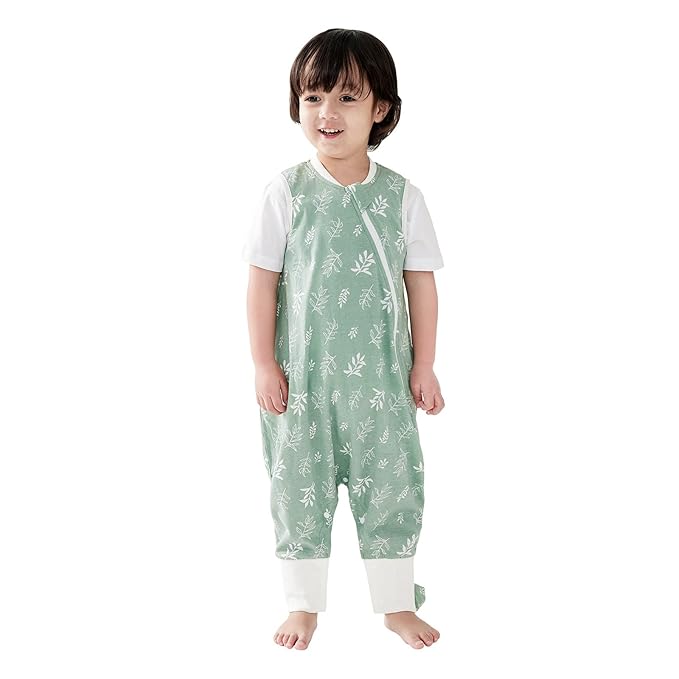 Duomiaomiao 0.5 TOG Toddler Sleep Sack 24-36 Months 100% Cotton Lightweight Baby Sleep Sack with Feet, Breathable Comfy Toddler Wearable Blanket