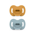 Color Essence SX PRO Silicone Baby Pacifier 2Pk, Made with 100% Soft Silicone, Baby Essentials Perfect for Breastfeeding Babies, Designed in Spain, 0-6 Mths, Mustard/Blue
