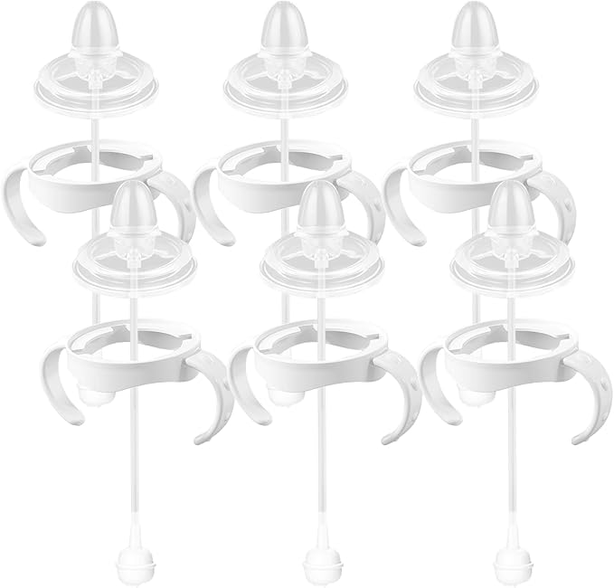 Spout Sippy Cup Conversion Kit for Philips Avent Natural Baby Bottles, Soft top and Weighted Transition Cup Kit with Handles, Pack of 6