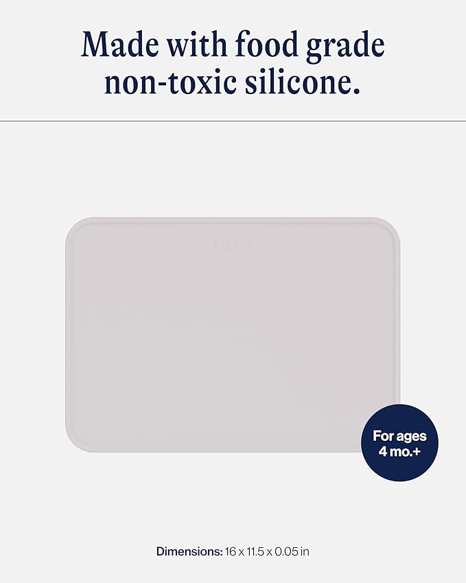 Lalo Silicone Placemat for Toddlers & Babies - Non-Slip Kids Placemat for Restaurants & Dining Tables - Non-Toxic & BPA Free Safe - for Ages of 4 Months and Up - Lavender