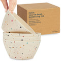 Nook Theory 4 Pack Bamboo Bowls - 22 Oz Reusable Bowl, Dishwasher Safe - Not Microwavable Bamboo Dishes (Pop)