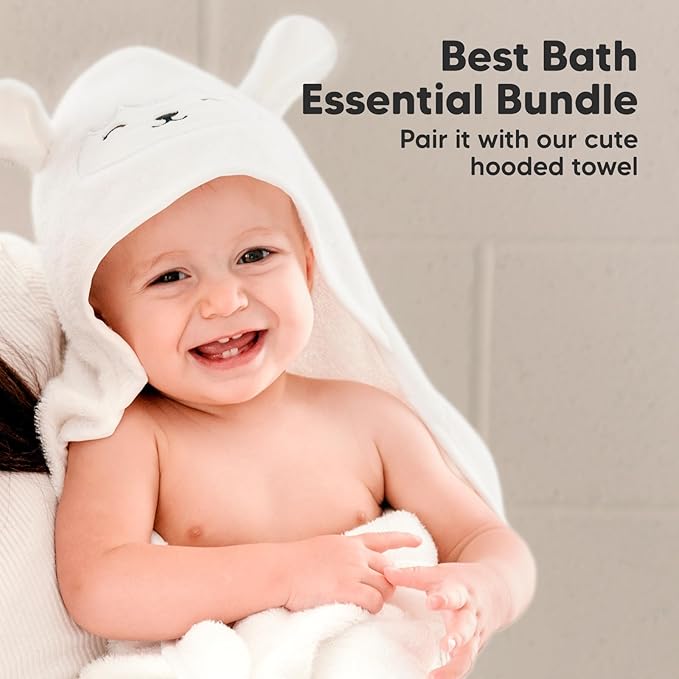 6-Pack Baby Washcloths - Soft Absorbent Viscose from Bamboo Wash Cloths for Babies, Kids, Toddlers, Infant, Newborn Bath Towels, Gentle on Sensitive Skin, 10x10 Reusable Face Towels (Dove)