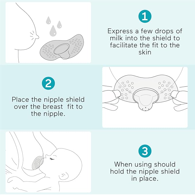 Paruu Contact Nipple Shields, Butterfly Breastfeeding Nipple Shields for Protecting Flat or Inverted Nipples, 100% Food-Grade Silicone, Made Without BPA/BPS, Include Carry Case (17mm)