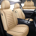 Leather Car Seat Covers for Toyota Corolla 2006-2024,Car Seat Covers Full Set,Seat Covers with Safety,Waterproof Seat Cover Compatible Airbag(5pcs Beige Standard)