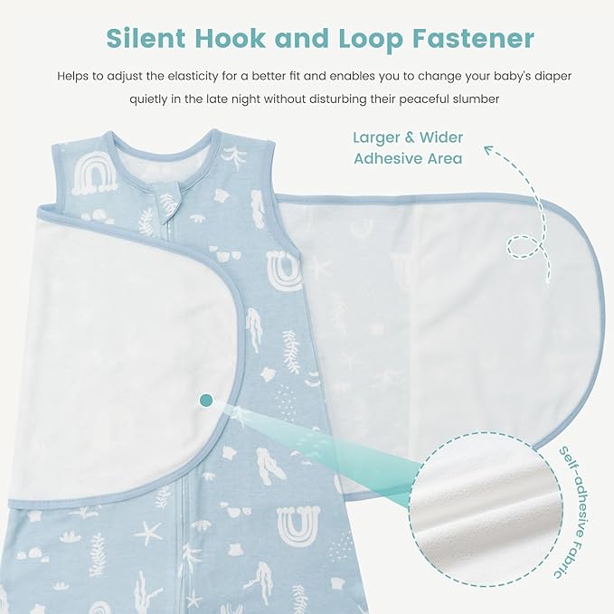 Baby Swaddle Sleep Sack, 1.0 Tog New-Parent-Friendly Swaddle for Newborns & infant 0-6 Months Baby Wearable Blanket Reduce Startle Reflex, Newborn Boys Girls Registry Essentials