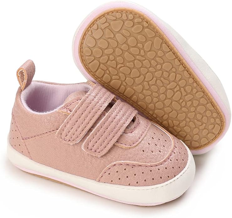 Clowora Baby Boys Girls Shoes Non-Slip Rubber Sole Sneakers Infant First Walking Toddler Crib Shoes Newborn Loafers Flats.