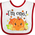 inktastic I'm One- Pumpkin Birthday Autumn Baby Bib