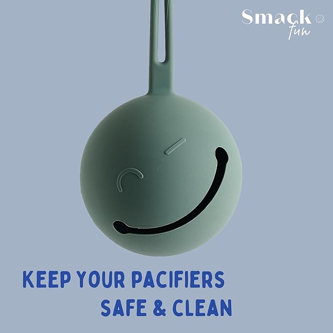 Smack Fun | Silicone Pacifier Holder Case | Pacifier case for diaper bag | Safe & Soft Material | Stain Resistant - Diaper Bag Essentials (Pale Mauve)