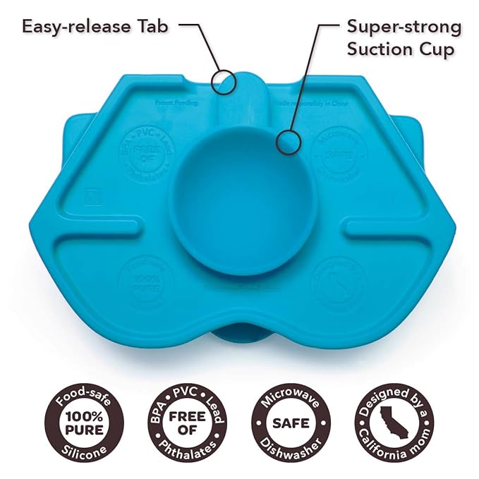 Nummy BOWL - Pure Silicone Bowl with Hidden Suction Cup for Babies and Toddlers | BPA and Phthalate Free | Microwave and Dishwasher Safe | Great Baby Gift (Blue, Puppy Pal Collection)