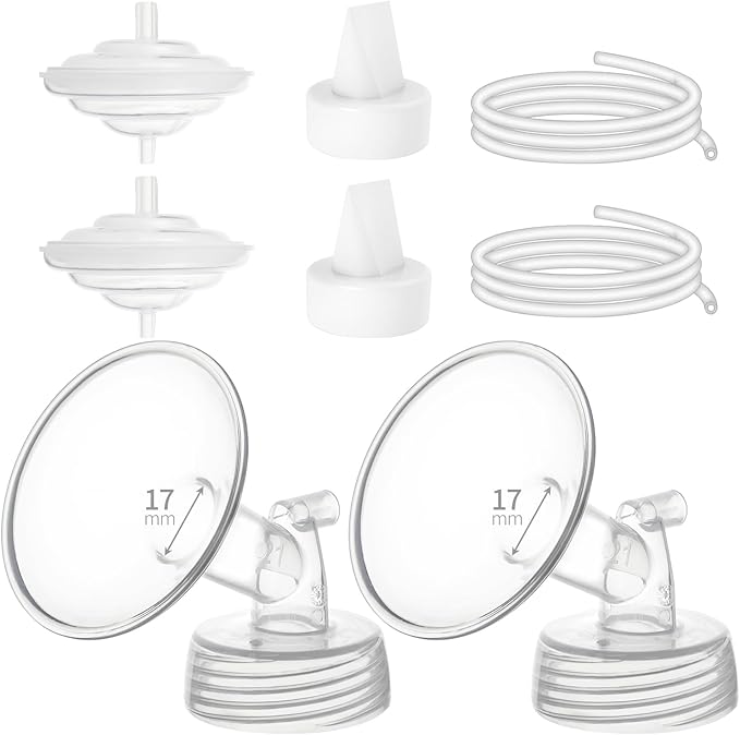 Breastpump Parts Compatible with Spectra S1 S2 9 Plus Motif Luna Ameda MYA Cimilre 17mm Flange Valve Tube Backflow Protector Replacement Kit for Spectra Accessories/Parts