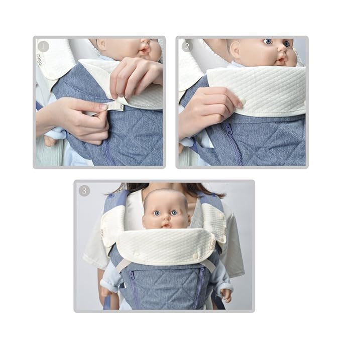 Bebamour Drool and Teething Reversible Cotton Pad For All Carry Positions Baby Carrier White Drool Bib For Boys & Girls（White）