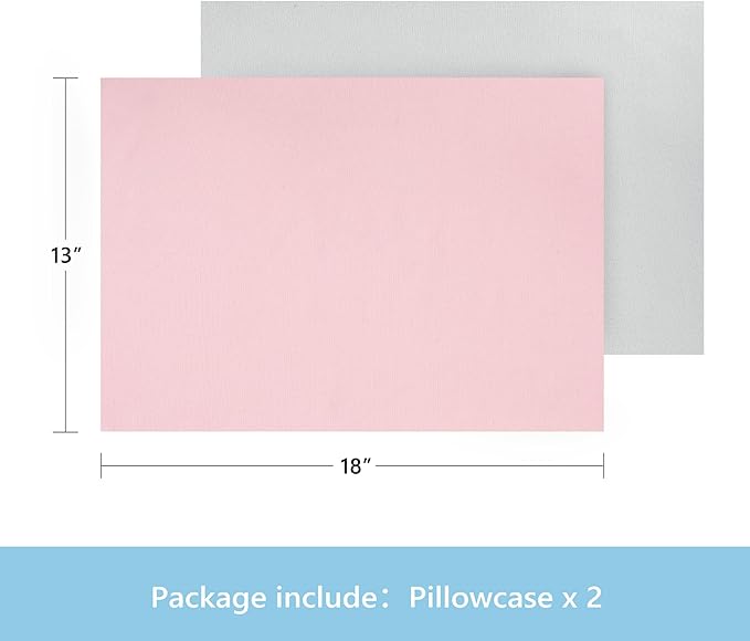 TILLYOU Toddler Pillowcase 2 Pack with Envelope Closure,13" x 18" Silky Soft Microfiber Travel Kids Pillowcase for Boys and Girls,Gray & Pink