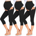 GROTEEN 3 Pack Women's Maternity Leggings with Pockets Over The Belly Workout Yoga Pregnancy Pants