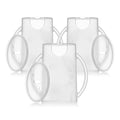 Flipping Holder Squeeze Proof Food Pouch Holder for Toddlers, Babies, Kids, Mess Free No Squeeze Juice Box Drink Holder with Easy Grip Handles and Lid - Made in USA (White 3 Pack)