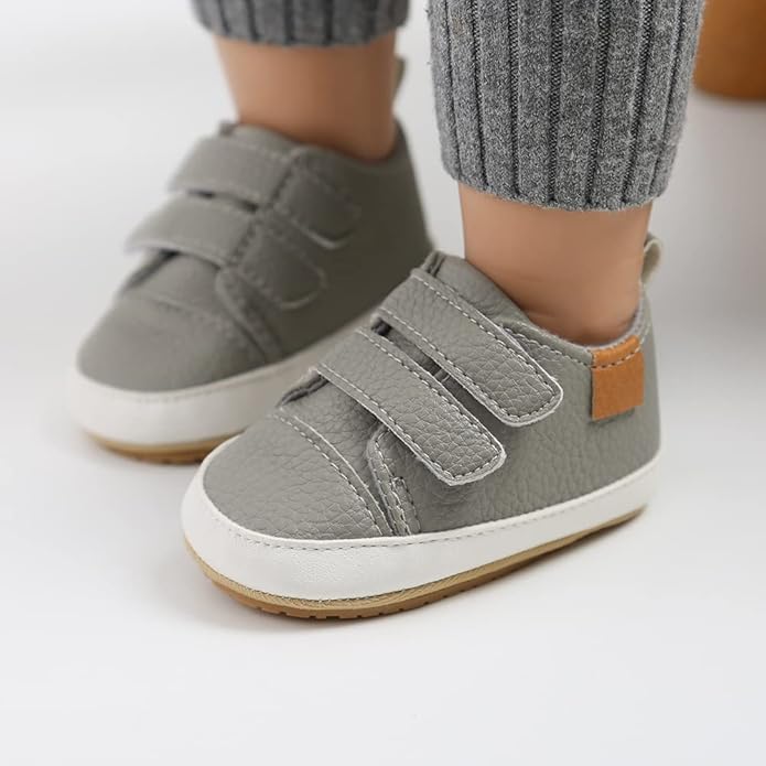 Clowora Baby Boys Girls Shoes Non-Slip Rubber Sole Sneakers Infant First Walking Toddler Crib Shoes Newborn Loafers Flats.