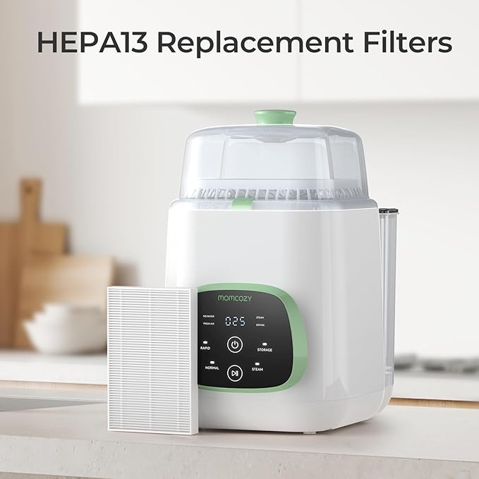 Momcozy KleanPal Pro Air Filter Replacement – 99.97% Effective Filtration for Baby Bottle Washer – Safe & Easy Install – Premium Quality Filter for Cleaner Baby Bottles, 2-Pack