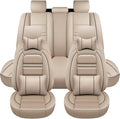 Car Seat Covers for Ford f150 2003-2025 | 5-Seats Seat Covers, Waterproof Seat Protectors, Automotive Seat Covers (Full Set with Pillow,Beige)