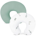 Nursing Pillow Covers 2 Pack, Muslin Nursing Cover for Breastfeeding Pillows, Comfortable for Baby Girls and Boys (Leaf-A & Sage)