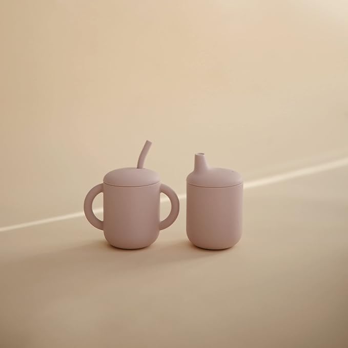 mushie 100% Silicone Baby Sippy Cup | 6 Months+ (Soft Lilac)