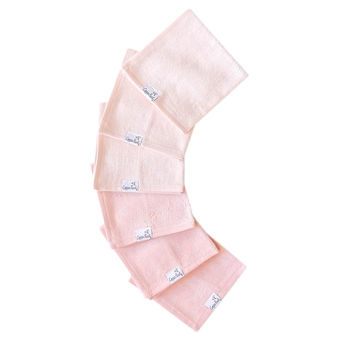 Copper Pearl 6 Ultra Soft Baby Bath Washcloths Premium Large Soft Cora 11" x 11" Towels