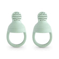 mushie Silicone Baby Fresh Fruit & Food Feeder Pacifier | 6 Months+ (Cambridge Blue)