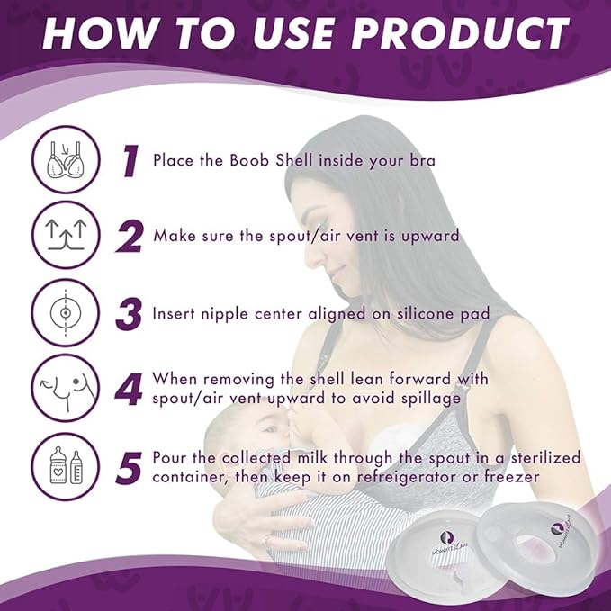 Mommyz Love Breast Shells & Milk Catcher for Breastfeeding New Model with Plugs - Breast Milk Catcher to Relieve Cracked Sore & Engorged Nipples - Breast Shells Milk Collector for Leaking Milk 2 Pack