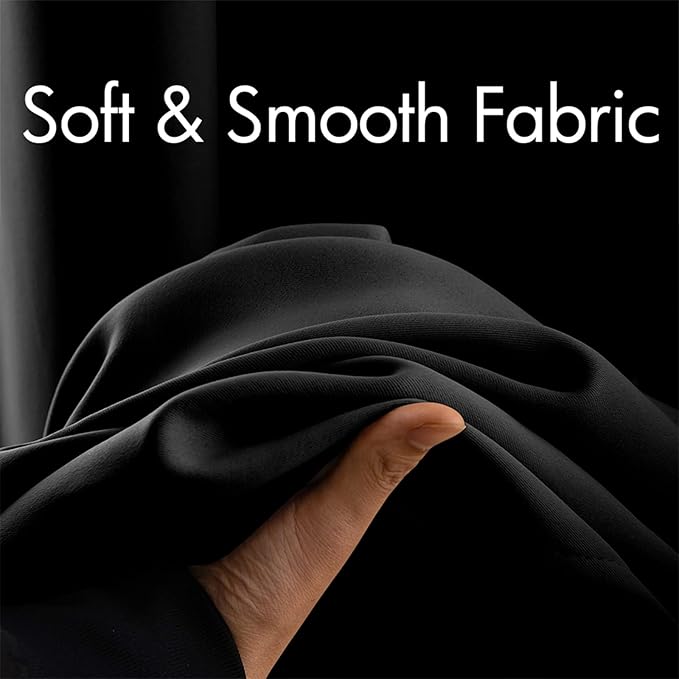 MIULEE Blackout Curtains Room Darkening Thermal Insulated Drapes Solid Window Treatment Set Grommet Top Light Blocking Curtain for Living Room/Bedroom 2 Panels 42 x 84 inch, Black