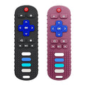 Baby Teething Toys, Food Grade Silicone Teether for Babies 3 6 12 18 Months, TV Remote Shape Toddlers Chew Toys, Freezer BPA Free (Black+Red)