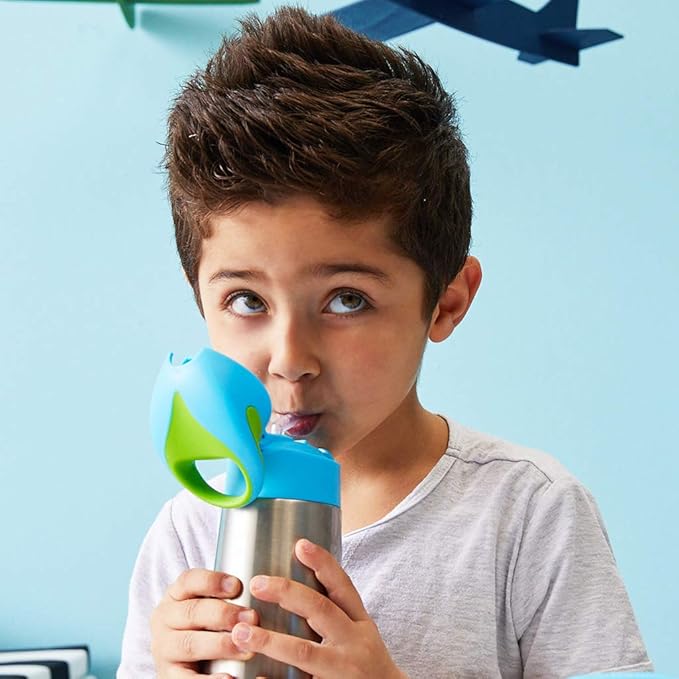 b.box 16.9 oz Insulated Water Bottle - Keeps Drinks Cold 15 Hours, Warm 8 Hours, Triple Wall Stainless Steel Kids Water Bottle w/Free Flow Silicone Straw, Leakproof & Dishwasher Safe