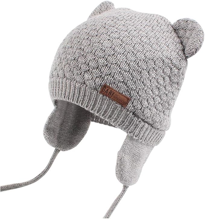 XIAOHAWANG Baby Hat Cute Bear Toddler Earflap Beanie Warm for Fall Winter