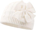 JANGANNSA Winter Warm Knitted Baby Hat for Girls Cotton Lined Infant Toddler Hat Autumn Cute Bow Classic Girls Beanie 0-6Y