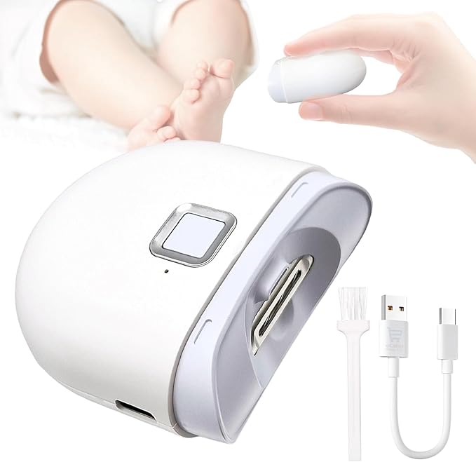 Electric Nail Clipper,Automatic Baby Electric Nail Trimmer, Nail Clipper, Rechargeable Nail Kit for Elderly, Baby Nail Trimmer Electric,LED Light Manicure Set, Electric Nail Clipper Gift for Kids