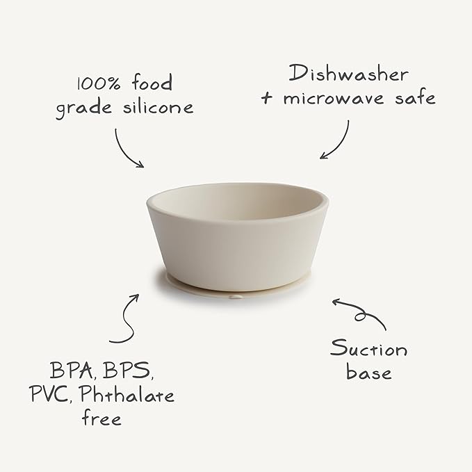 mushie Silicone Suction Bowl | BPA-Free Non-Slip Design (Tradewinds)