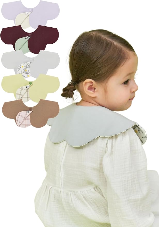 Konny Baby Bibs Set, 360 ° Rotate, Soft and Absorbent Bandana Drooling for Boys Girls baby Essentials