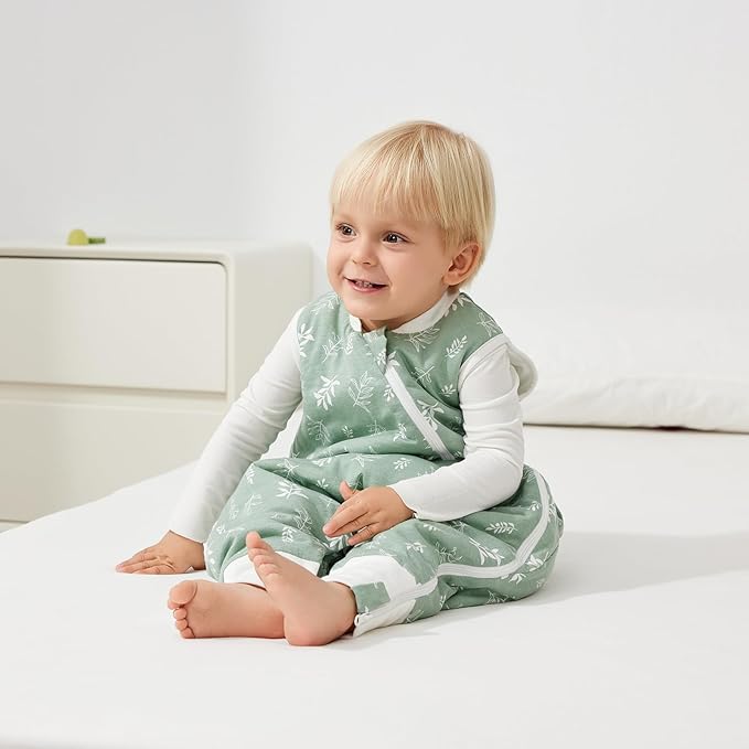 Duomiaomiao 2.5 TOG Toddler Sleep Sack 36-48 Months 100% Cotton Winter Side Open Zipper Baby Sleep Sack with Feet, Warm Toddler Wearable Blanket