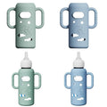 2 Pack Silicone Sleeves for Dr Brown's Glass Bottles, Drop Protection Bottle Sleeves with Handles, Anti Breakage Baby Bottle Holder Compatible with Dr. Brown's Newborn Glass Bottles,8 oz