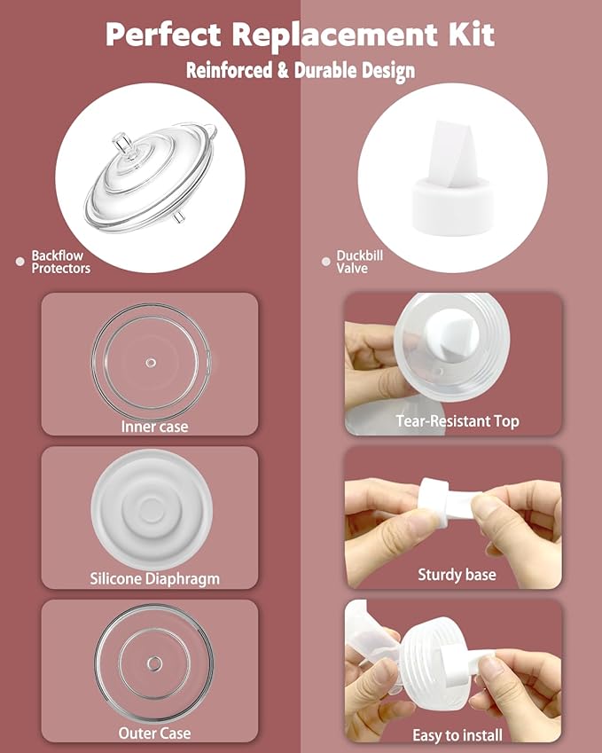 4packs 22mm Full Breast Replacement Pump Parts for Spectra S1 S2 9 Plus Synergy Gold Include 13mm Flange,Valve,Backflow Protector,Tube,Bottle,Caps, Fit for Motif Luna Cimilre Ameda MYA Pump