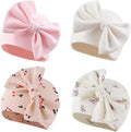 Bamery Newborn Baby Girl Hat Cotton Baby Bow Beanie Preemie Hats Spring Infant Hats for Girls 0-12 Months