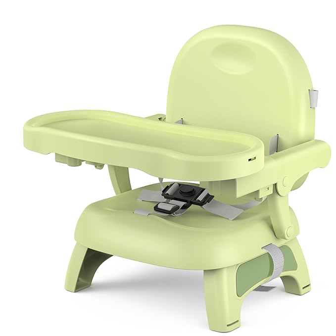 Bella's Friends 3-in-1 Toddler Booster Seat for Dining Table and Kitchen Chair with Adjustable Tray and Safety Straps, Foldable&Portable Baby Seat for Travel, Feeding, and Floor Use