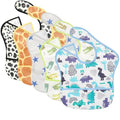 TSD Baby Bibs Waterproof Feeding Bibs 5pack Adjustable Mealtime Poctet Bib for Newborn Toddler Infant Easy Clean Durable Baby Essentials Shower Gift