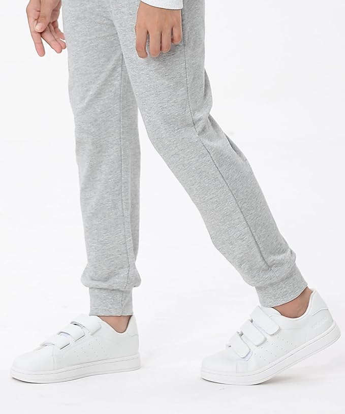 GFQLONG 2/3 Pack Toddler Pants Sweatpants Boys Cotton Joggers, Athletic Pull on Sweat Pants with Pockets for Kids Clothes
