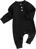 Kuriozud Newborn Infant Unisex Baby Boy Girl Clothes Button Romper Jumpsuit Basic One Piece Outfits