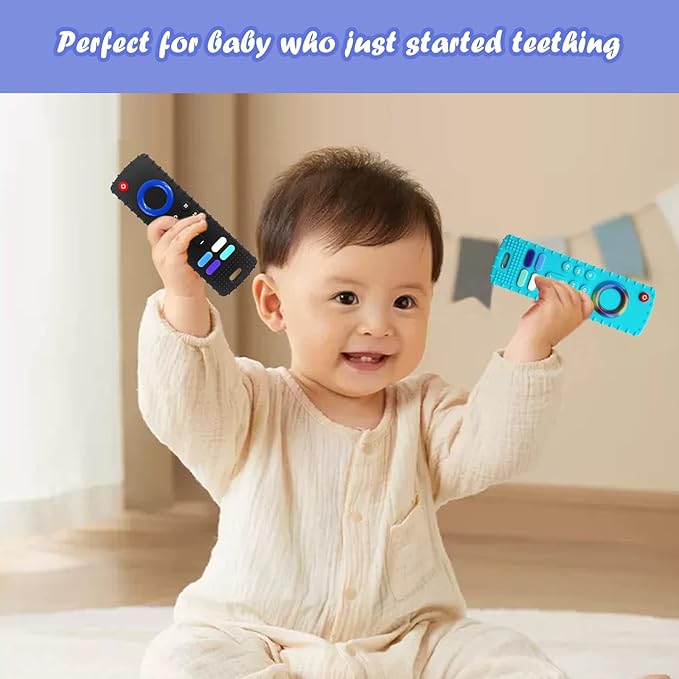 Baby Teething Toys - Silicone Remote Control Shape, Soft Safe Chew Toy for Babies 18+ Months