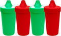 Re-Play Sippy Cups for Toddlers - 10 Oz. Reusable Spill Proof Cups for Kids, Dishwasher/Microwave Safe - Made in USA - Set of 4-3.13" x 6.25" - Christmas