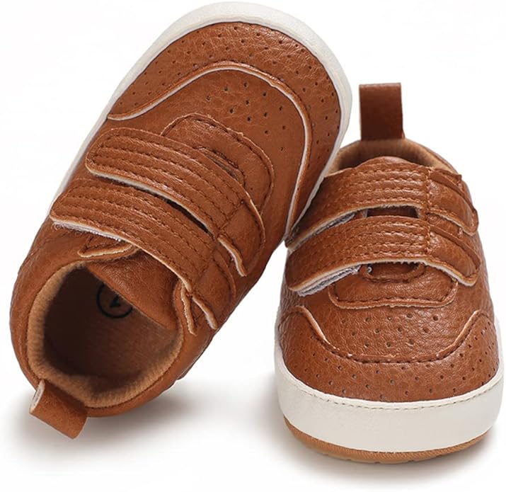 Clowora Baby Boys Girls Shoes Non-Slip Rubber Sole Sneakers Infant First Walking Toddler Crib Shoes Newborn Loafers Flats.
