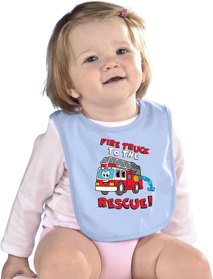 Wild Bobby Fire Truck to the Rescue Funny Cute Humor Infant Premium Jersey Baby Bib