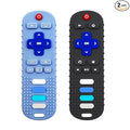 2Pcs Silicone Teething Toys, TV Remote Control Shape Teethers for Babies Teething Toys, Silicone TV Remote Teether BPA Free/Dishwasher/Refrigerator Safe